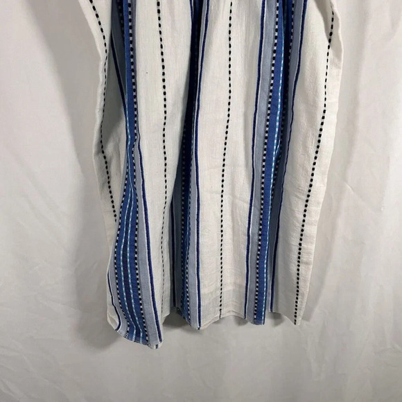 Lemlem Dress Women's Small White Blue Sleeveless Lightweight Cotton Blend - Picture 7 of 7